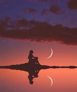 Girl Under Crescent Moon Paint By Numbers