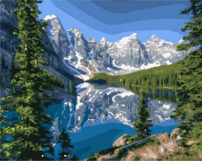 Moraine Lake Mountain Scenery Paint By Numbers