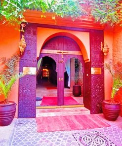Moroccan Riad Scene Paint By Numbers