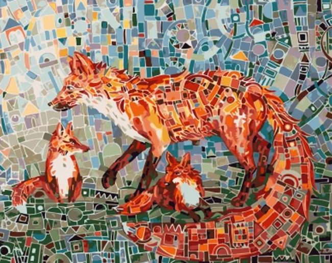 Mosaic Fox Wildlife Paint By Numbers