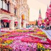 Floral Moscow City Paint By Numbers