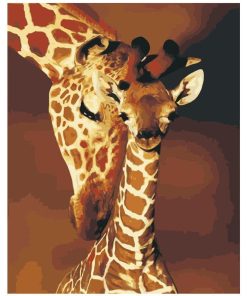 Mother Giraffe Wildlife Painting Paint By Numbers