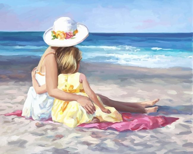 Mother Daughter Beachside Moments Paint By Numbers