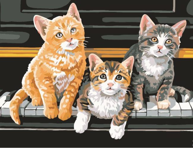 Three Kittens Cats Paint By Numbers