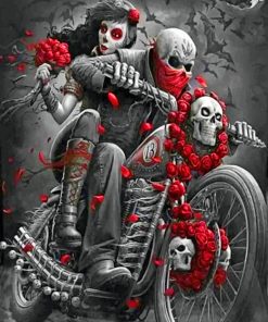 Motocross Skeleton Love Paint By Numbers