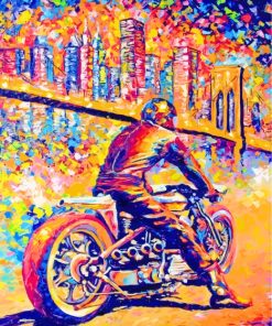 Motorcycle Rider Paint By Numbers