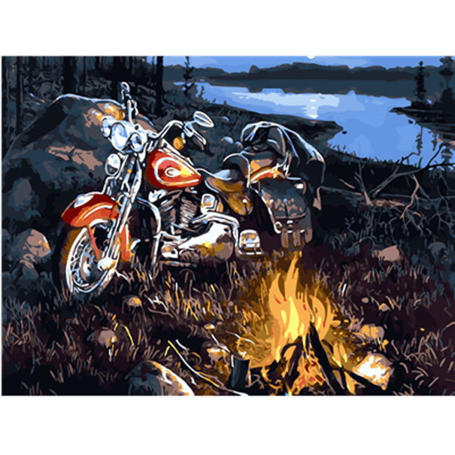 Forest Motorbike Adventure Paint By Numbers