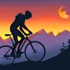 Mountain Biker Sunset Adventure Paint By Numbers