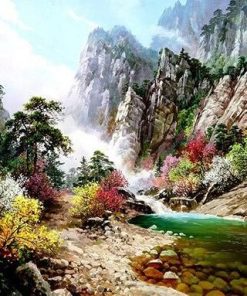 Mountain River Landscape Paint By Numbers