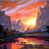 Mountain Sunset View Paint By Numbers
