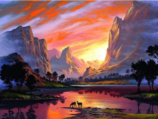 Mountain Sunset View Paint By Numbers