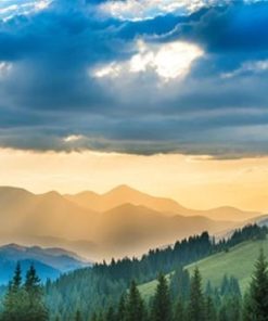 Mountain Sunbeam Scenery Paint By Numbers