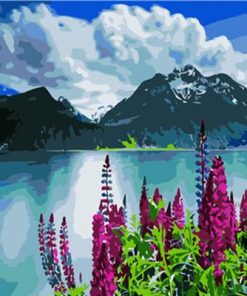 Mountain Flowers Scenery Paint By Numbers