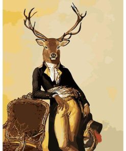 Mr Deer and Antler Beauty Paint By Numbers