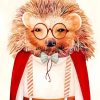 Hedgehog with Glasses Paint By Numbers