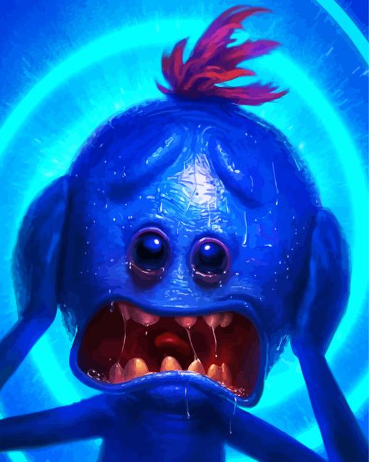 Finalizing Mr Meeseeks Animation Paint By Numbers artwork