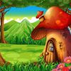 Mushroom House Fantasy Paint By Numbers