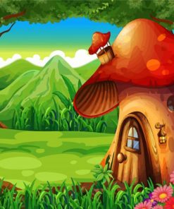 Mushroom House Fantasy Paint By Numbers
