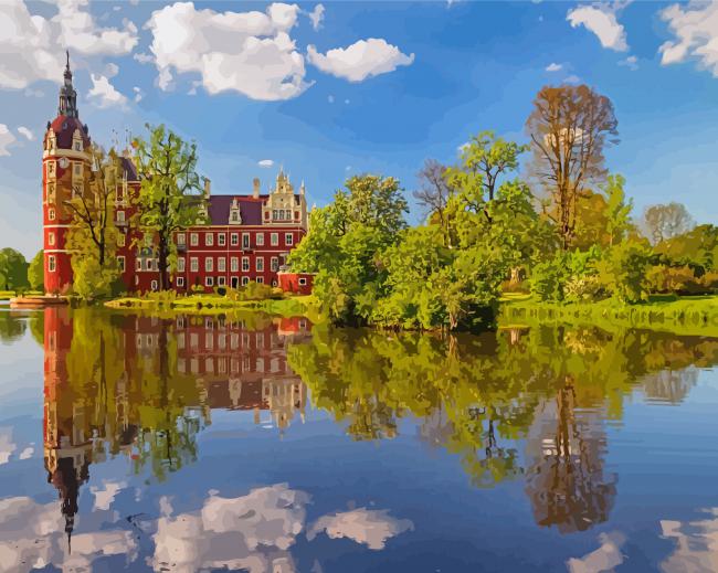 Finalizing Muskau Park Landscape painting