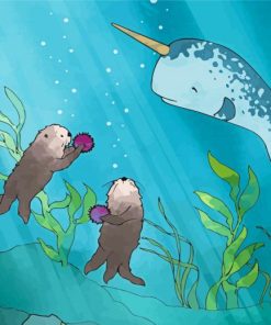 Underwater Narwhal Adventure Paint By Numbers