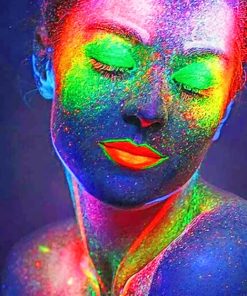 Colorful Neon Body Paint By Numbers