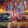 Race Cars Night Scene Paint By Numbers