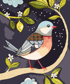 Nightingale Bird Art Paint By Numbers