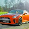 Orange Nissan GTR Sports Car Paint By Numbers