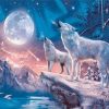 Northern Wolves Under Moon Paint By Numbers