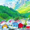 Colorful Norway Houses Paint By Numbers