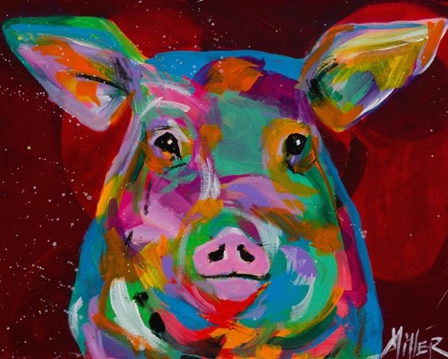 Colorful Pig Painting Paint By Numbers