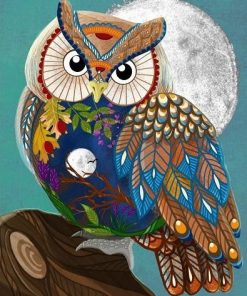 Owl and Moonlit Night Paint By Numbers