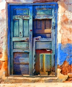Vintage Blue Door Paint By Numbers
