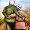 Romantic Old Couple Embrace Paint By Numbers