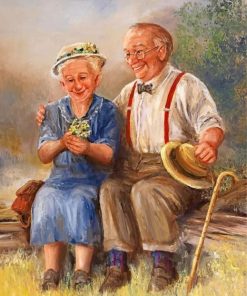 Romantic Old Couple Paint By Numbers