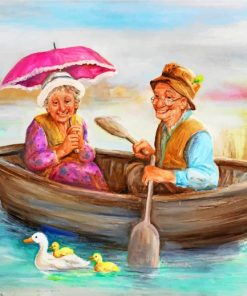 Old Couple on a Boat Paint By Numbers