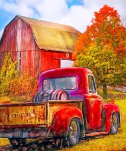 Red Pickup Truck Paint By Numbers