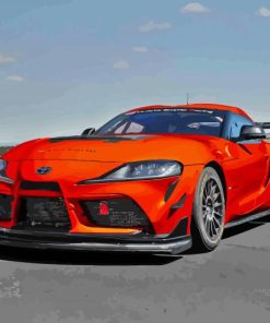 Orange Toyota Supra Icon Paint By Numbers