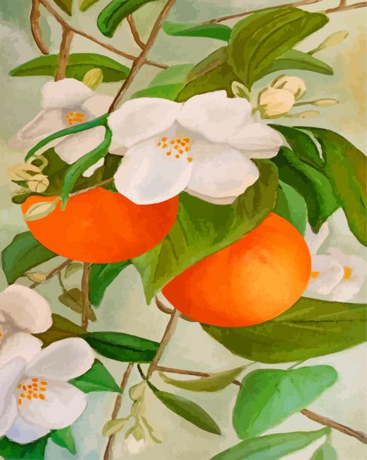 Finalizing Orange Tree and Blossoms Artwork
