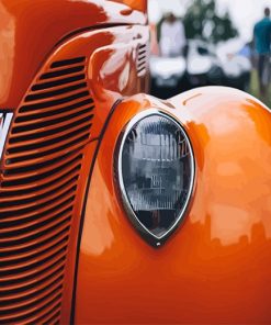 Orange Vintage Car Paint By Numbers