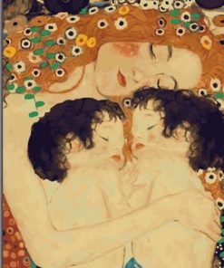 Mother and Child Painting Gustav Klimt Paint By Numbers
