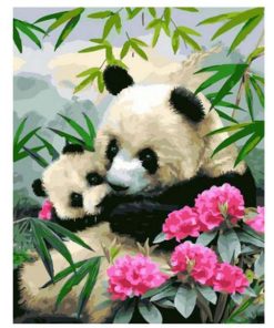 Panda and Blooms Paint By Numbers