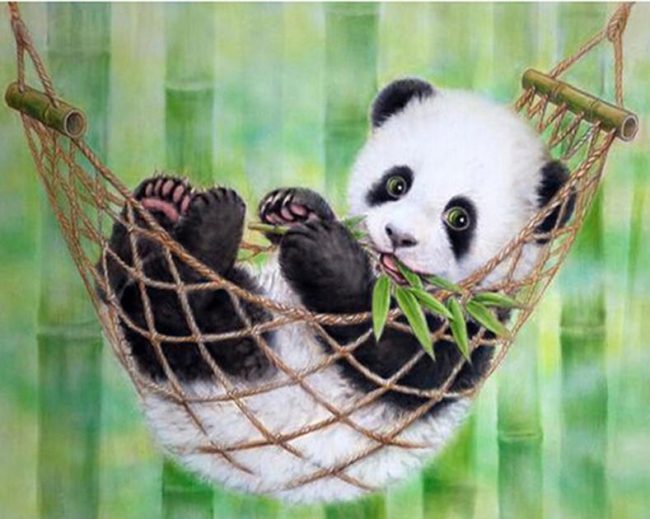 Panda Hammock Relaxation Paint By Numbers