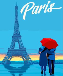 Romantic Paris Scene Paint By Numbers