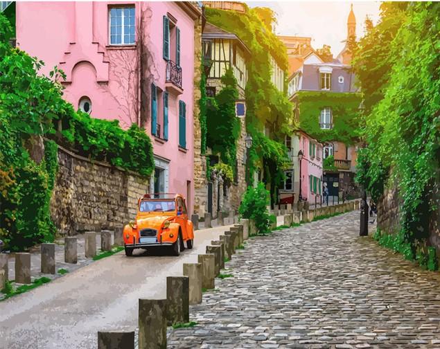 Finalizing Paris Old Cityscape painting