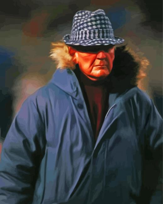 Finalizing Bear Bryant Football Paint By Numbers artwork