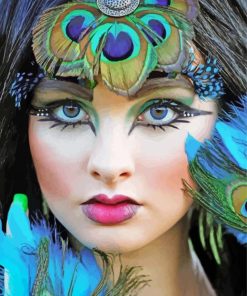 Elegant Peacock Lady Paint By Numbers