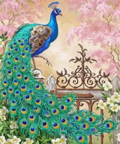 Indian Peafowl Fence Paint By Numbers