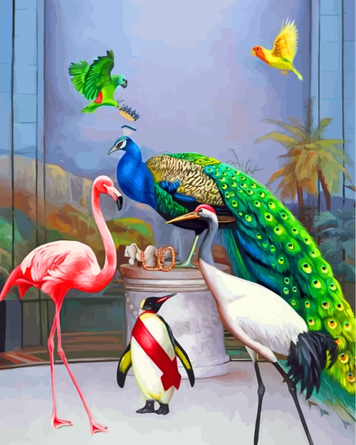 Finalizing the Peacock and Peafowl Paint By Numbers artwork