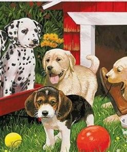 Backyard Dogs Pet Garden Paint By Numbers